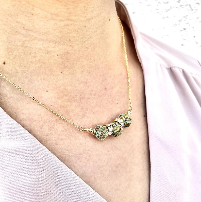 組紐ネックレスミニ小田巻3個八千代金