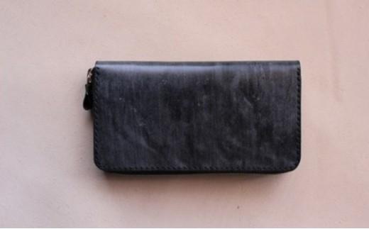 牛本革長財布【ブライドルレザーラウンドファスナー/ブラック】