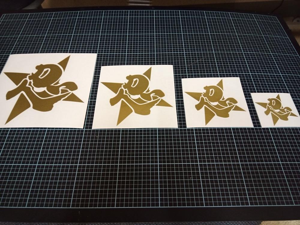 オリジナルステッカー　イとガが忍ぶ「忍」（金色）＆「忍者」計6枚セット