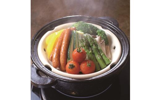 伊賀焼 IH対応ヘルシー蒸し鍋 黒釉（小）2～4人用