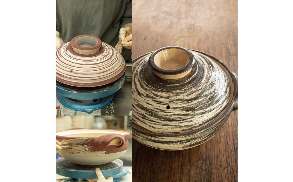 長谷園の「伊賀土鍋 刷毛目」小（1～2人用）