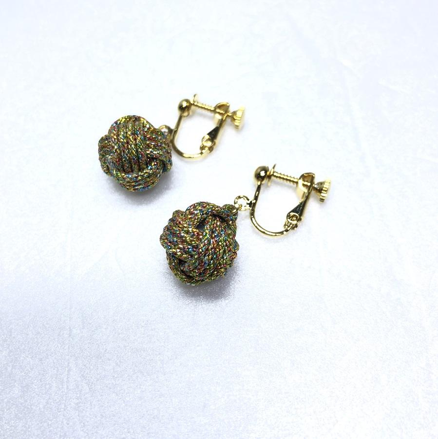 組紐イヤリングモンキー八千代金