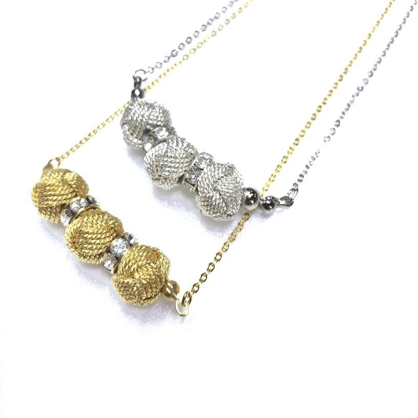 組紐ネックレスミニ小田巻3個金