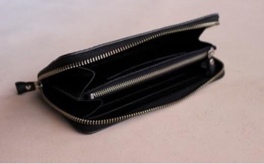 牛本革長財布【ブライドルレザーラウンドファスナー/ブラック】