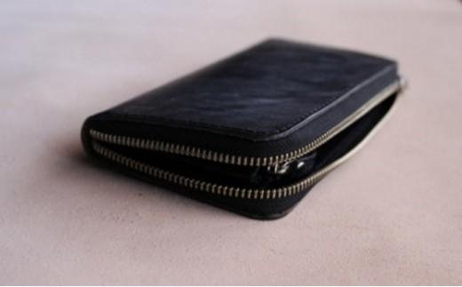 牛本革長財布【ブライドルレザーラウンドファスナー/ブラック】