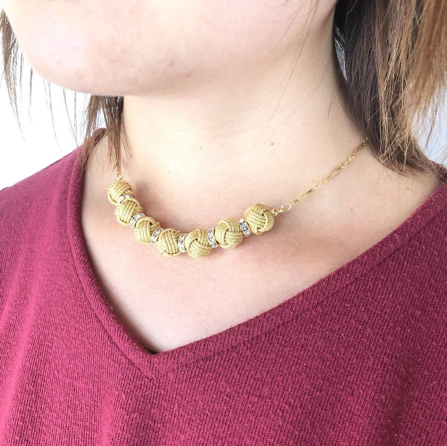 【伊賀組紐】ネックレスロンデル 【金】