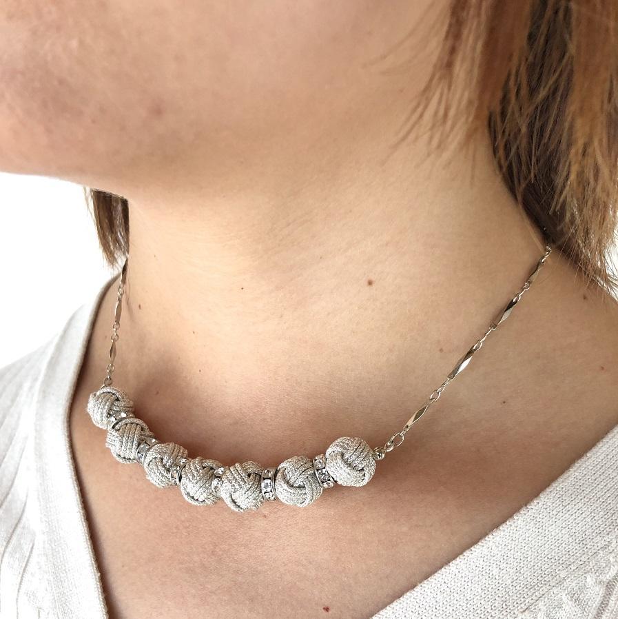 【伊賀組紐】ネックレスロンデル 【銀】