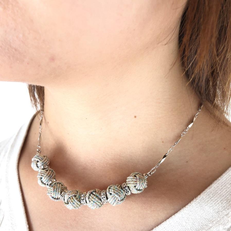 【伊賀組紐】ネックレスロンデル【八千代銀】