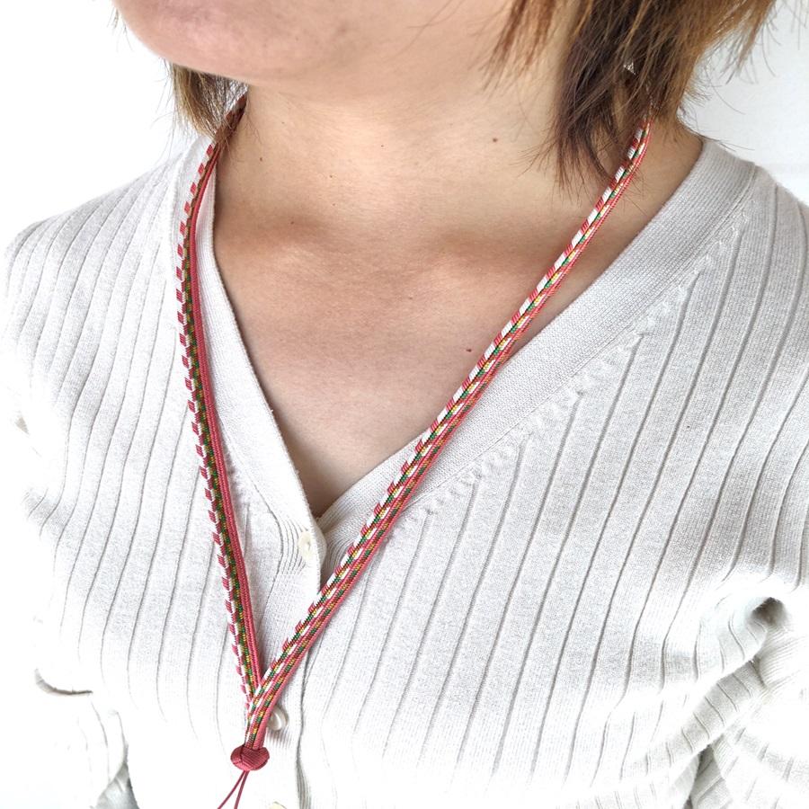 組紐ネックストラップゆるぎ組 矢絣柄１