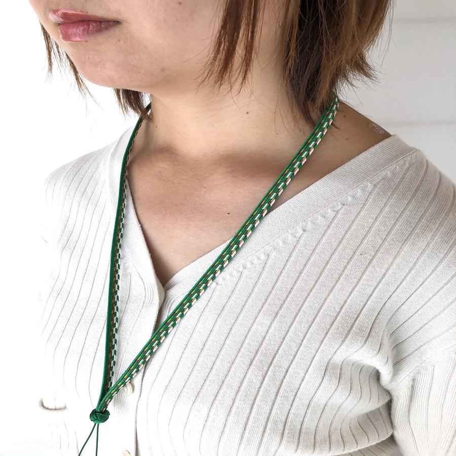 組紐ネックストラップゆるぎ組 矢絣柄３
