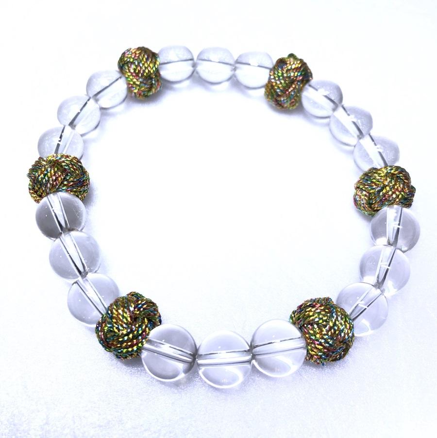 組紐水晶ブレスレット　八千代金