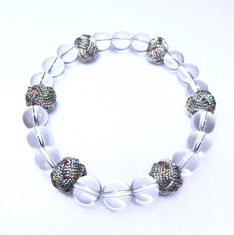 組紐水晶ブレスレット　八千代銀