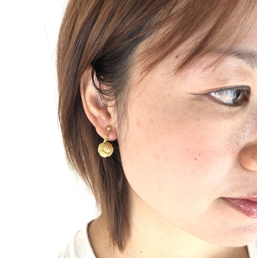 組紐イヤリングモンキー金