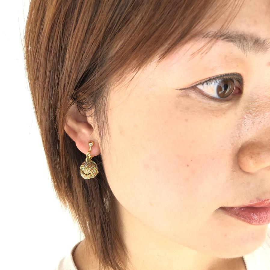 組紐イヤリングモンキー八千代金