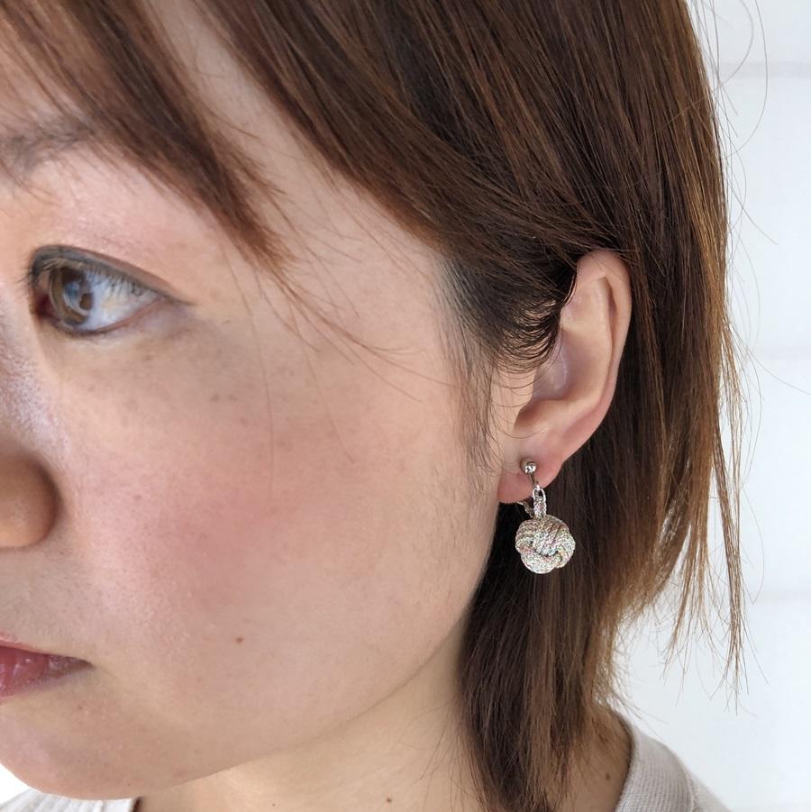 組紐イヤリングモンキー八千代銀