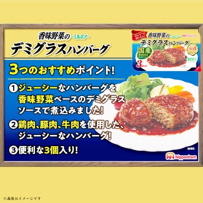 【ふるさと納税】 香味野菜のデミグラスハンバーグ3個入り×8パック 計24個 小分け 使い切り【配送不可地域：離島】