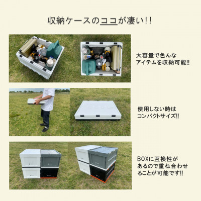 折畳式コンテナBOX ホワイト×ブラック 2個SET