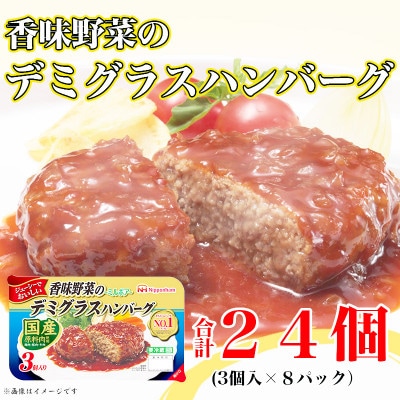 【ふるさと納税】 香味野菜のデミグラスハンバーグ3個入り×8パック 計24個 小分け 使い切り【配送不可地域：離島】