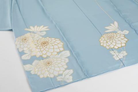 SG-05　御山杉染め　訪問着きもの　菊　「別誂え染め+別誂え仕立（胴裏、八掛付き）」