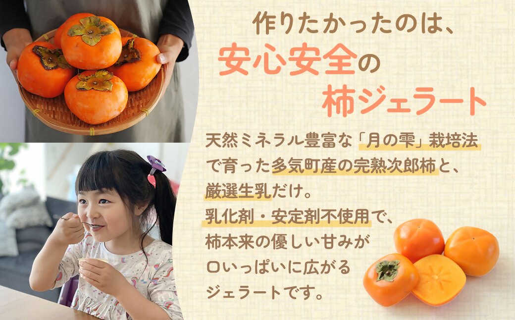 NN-06　安心安全な無添加柿ジェラート3種詰め合わせ（農家の休日）