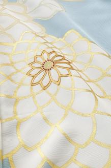 SG-05　御山杉染め　訪問着きもの　菊　「別誂え染め+別誂え仕立（胴裏、八掛付き）」