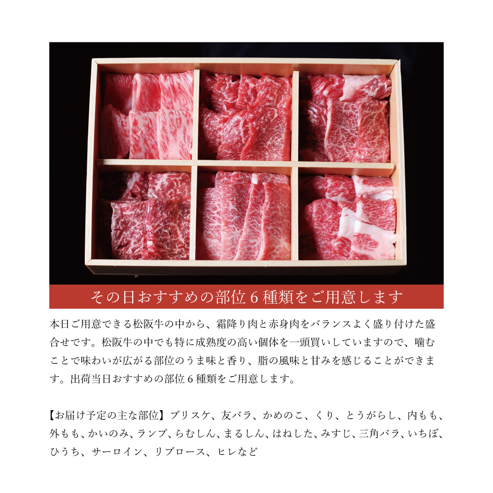 松阪牛　極上　焼肉 　おまかせ6種　600g　桐箱入り TKG-51 600ｇ