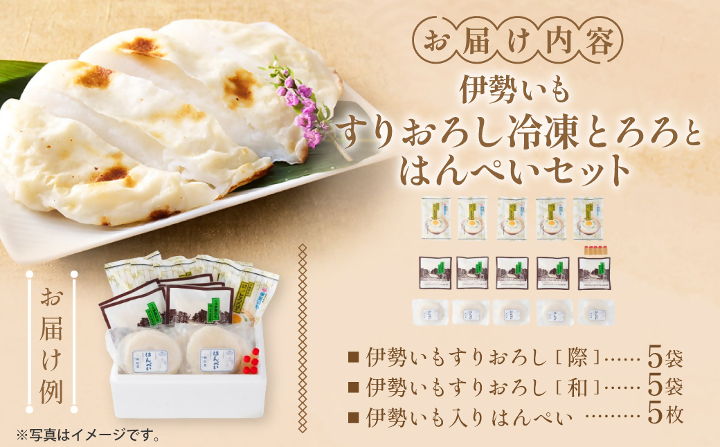 伊勢いも すりおろし 冷凍とろろとはんぺいセット 伊勢いも 芋 イモ とろろ 伊勢芋 とろろ芋 すりおろし 伊勢はんぺい お手軽 とろろ汁 ご飯 そば つけ汁 稀少 名産品 簡単 便利 粘り 個包装 冷凍 セット 詰め合わせ 三重県 多気町 HK-02