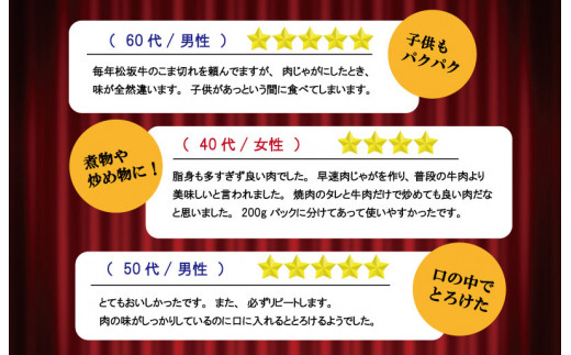 家庭用 松阪牛 小間切れ 200g×7P [2026年3月以降順次発送]  肉 牛 牛肉 和牛 ブランド牛 高級 国産 霜降り 冷凍 ふるさと 人気 コマ切れ コマ 焼肉 肉じゃが 牛丼 カレー 煮込み 炒め 小分け 小間 こま こま切れ SS2