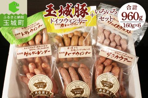 玉城豚ドイツウインナー+いろいろセット 960g(160g×6袋)