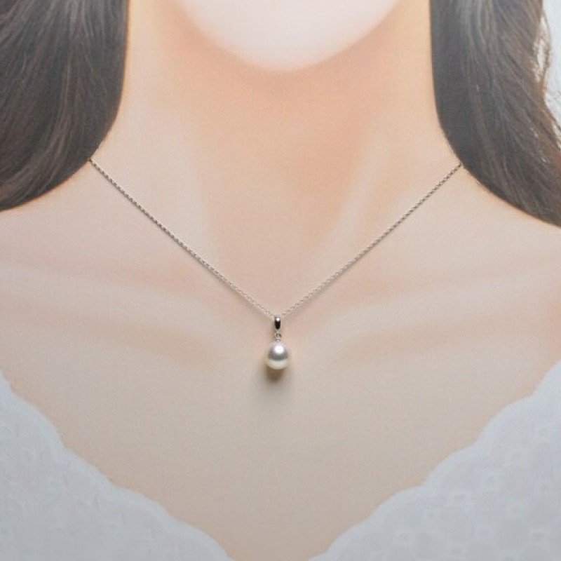 真珠 ペンダント 9mm pt850 プラチナ 大粒 アコヤ真珠 アクセサリー ネックレス ファッション ジュエリー akoya パール 高級 プレゼント 贈り物 贈答品 お祝い 誕生日 記念日 冠婚葬祭 慶事 弔事 結婚式 卒業式 入学式 国産 三重県 伊勢 志摩 南伊勢町 / パールハヤシ 大粒9ミリ プラチナ アコヤ真珠 ペンダント ネックレス