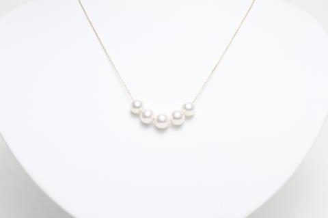 三重ブランド アコヤ真珠 6.0ﾐﾘ～7.5ﾐﾘ スルーペンダント 5個付 ／ 三重県真珠養殖漁業協同組合 パール アクセサリー 南伊勢町 伊勢志摩