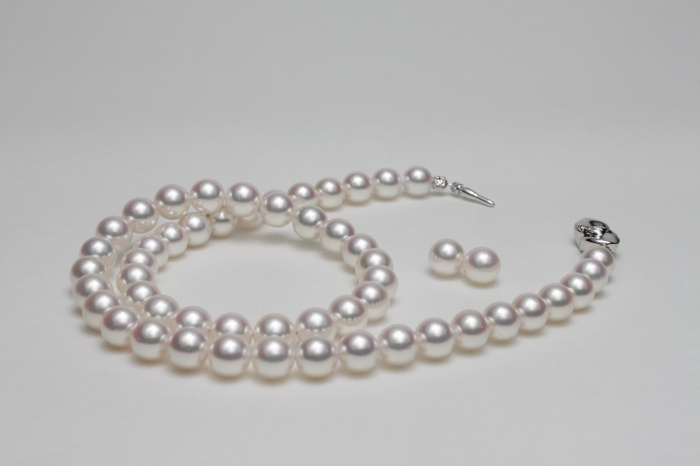 アコヤ真珠 7.5ﾐﾘ～8.0ﾐﾘ ネックレス・イヤリングセット ／ 三重ブランド あこや アクセサリー ギフト プレゼント パール 母の日 入学式 卒業式 結婚式 伊勢志摩 南伊勢町 三重県