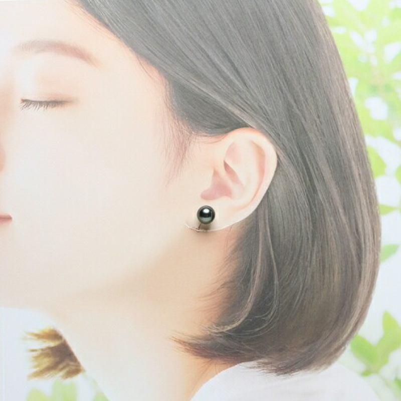 真珠 イヤリング 9.0mm SV 大粒 黒蝶真珠 アクセサリー ファッション ジュエリー パール 高級 プレゼント 贈り物 贈答品 お祝い 誕生日 記念日 冠婚葬祭 慶事 結婚式 卒業式 入学式 三重県 伊勢 志摩 南伊勢町 / パールハヤシ SV 黒蝶真珠 9ミリ イヤリング