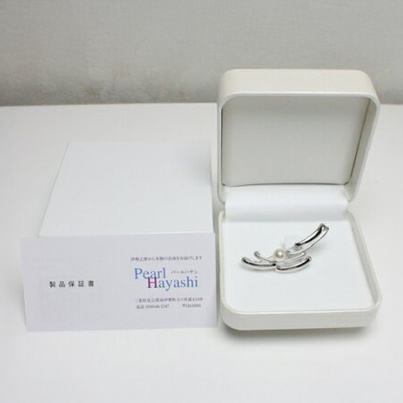 SV　アコヤ真珠　7.5ミリ　ブローチ　（No30886）／真珠　南伊勢町　パールハヤシ　伊勢志摩