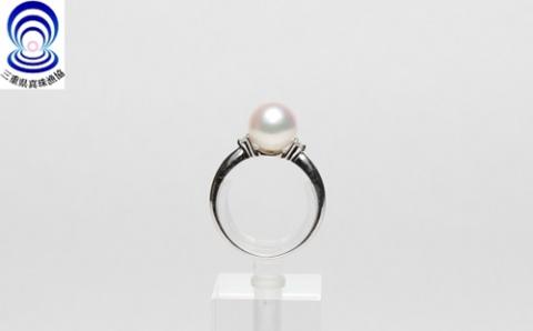 三重ブランド　アコヤ真珠　8.0ミリ～8.5ミリ　メレー付きPtリング／パール　アクセサリー　南伊勢町　伊勢志摩