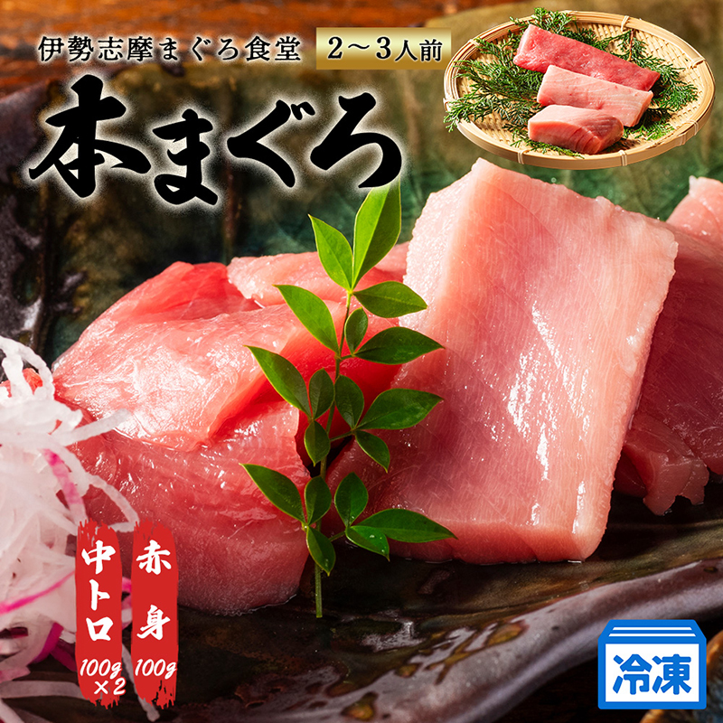 本マグロ 刺身 柵 赤身 中トロ 計300g 詰合せ 2～3人前 伊勢志摩まぐろ食堂 / 本まぐろ 本鮪 専門店 食べ比べ マグロ 鮪 刺し身お刺身 三重県 伊勢志摩 南伊勢町 1万円台 2万円以下