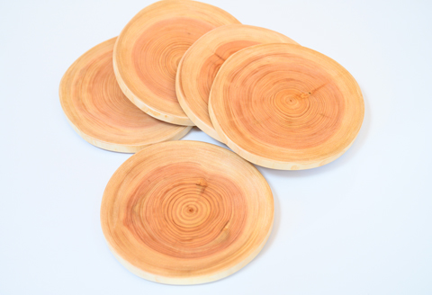 尾鷲ヒノキ職人の「おもてなし年輪皿（小）5枚セット」