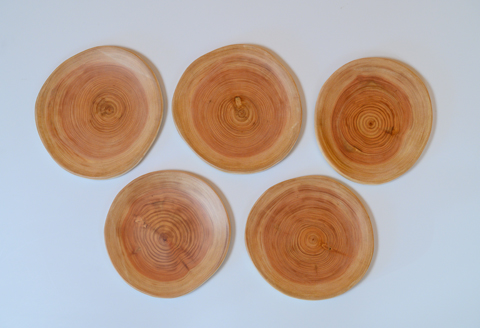尾鷲ヒノキ職人の「おもてなし年輪皿（小）5枚セット」