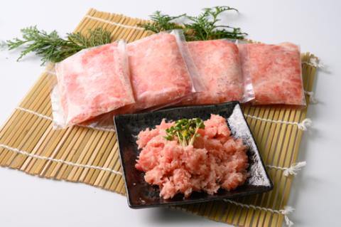 本マグロの中トロ200gの柵とネギトロ100g×4パック 〈おすすめマグロ 返礼品〉