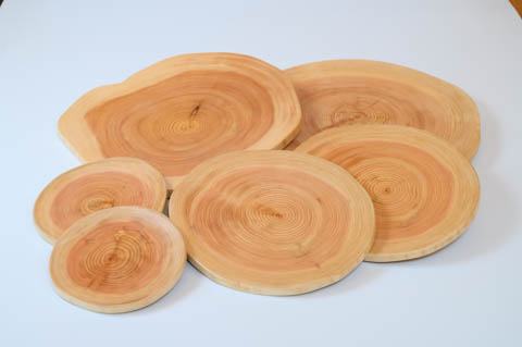 尾鷲ヒノキ職人の「おもてなし年輪皿6枚セット（大中小×各2枚）」
