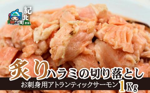 鮭問屋【お刺身用】アトランティックサーモン〈炙りハラミの切り落とし〉1kg