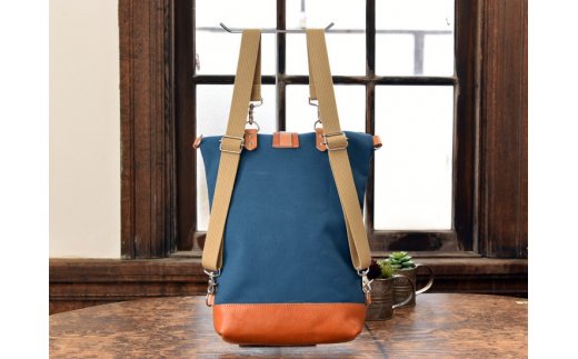 ハンドメイド　八幡帆布鞄リュック・名入れ可能　Mサイズ