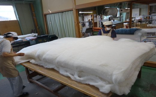 極上純綿　もめん布団　和タイプ・掛敷セット　(ゆらぎ柄