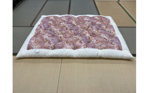 極上純綿　もめん布団　掛敷セット　(みやび柄・赤)【CW100W