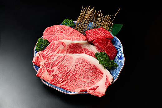 A5等級 未経産雌限定 特撰近江牛ステーキ 厳選３種盛 合計1k