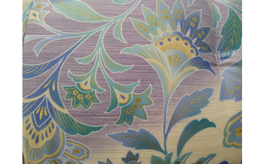 極上純綿　もめん布団　掛敷セット　(みやび柄・青)【CW101W