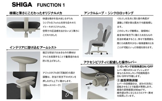 イトーキ SHIGA シガ 昇降脚 背トリプル ベースカラー:チェス