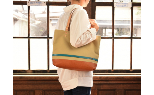 ハンドメイド　八幡帆布鞄トートバッグ・名入れ可能　Lサ