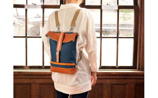 ハンドメイド　八幡帆布鞄リュック・名入れ可能　Mサイズ