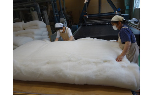 極上純綿　もめん布団　掛敷セット　(みやび柄・青)【CW101W